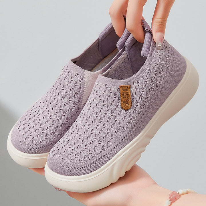 Dame fritid Slip-On sko med fleksibelt strikdesign og skridsikker sål Stilla