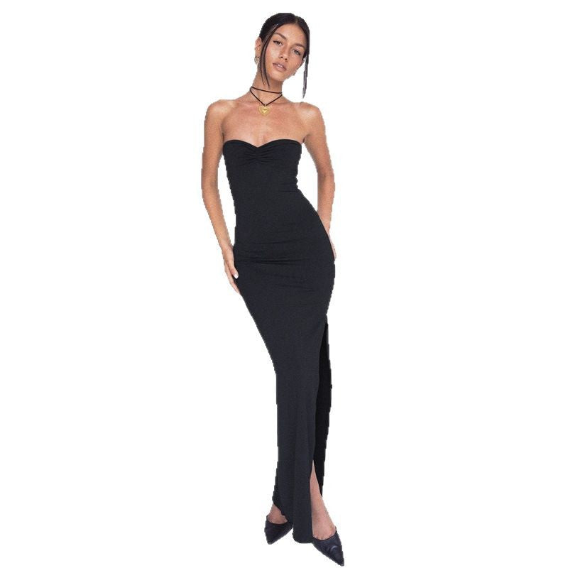 Dame Elegant Maxi Kjole med sidelængde og off-shoulder design Stilla