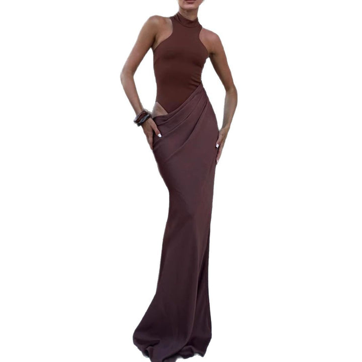 Dame maxi kjole med fashionable cut Skovae