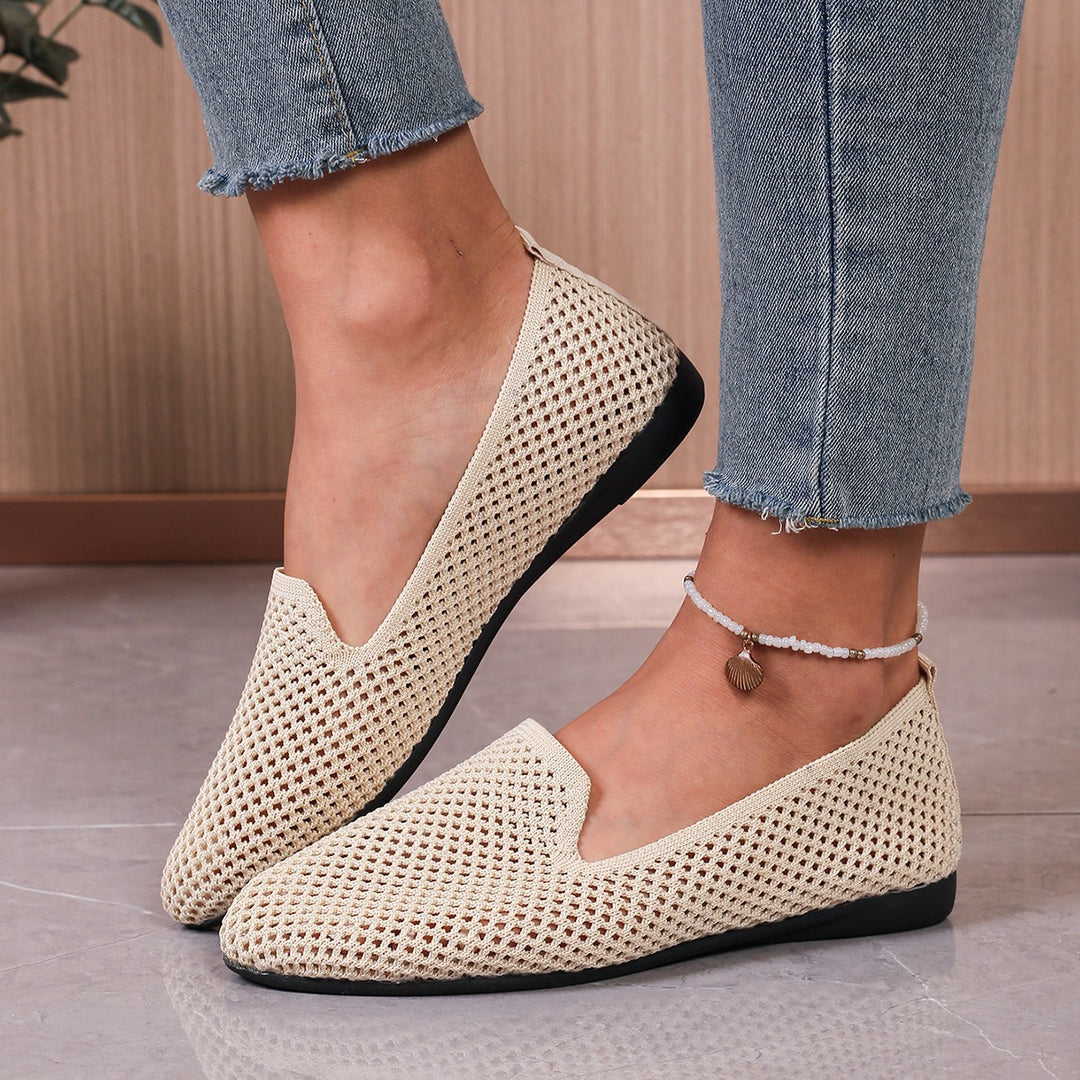 Dame Åndbare Slip-On Ballerinaer med åndbart Mesh-Overmateriale Stilla