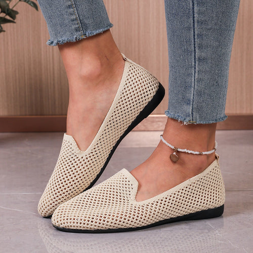 Dame Åndbare Slip-On Ballerinaer med åndbart Mesh-Overmateriale Stilla