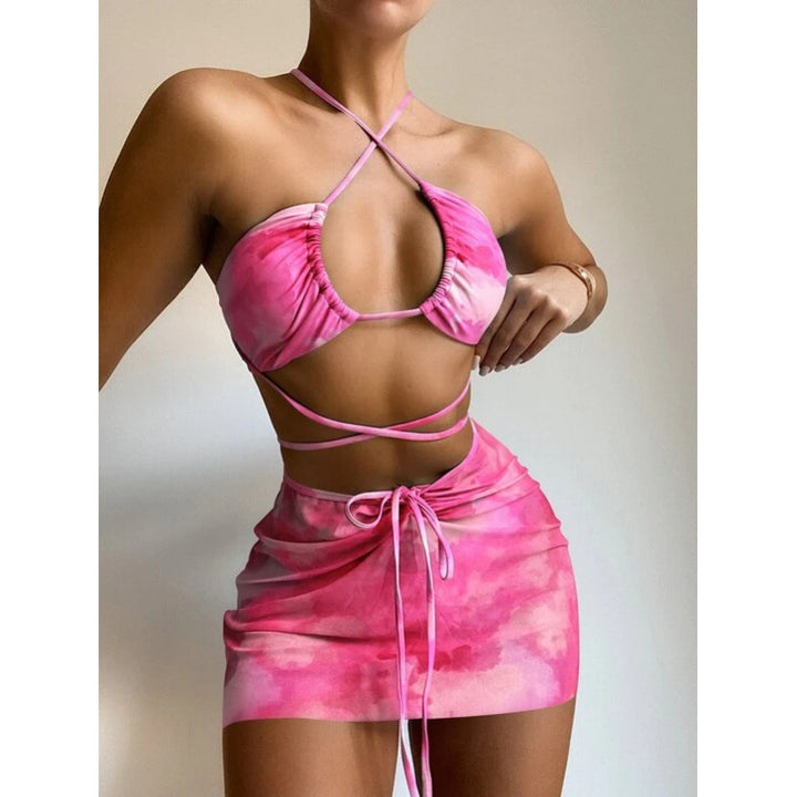 Dame Farverigt Crop-Top og Nederdele-Sæt Stilla