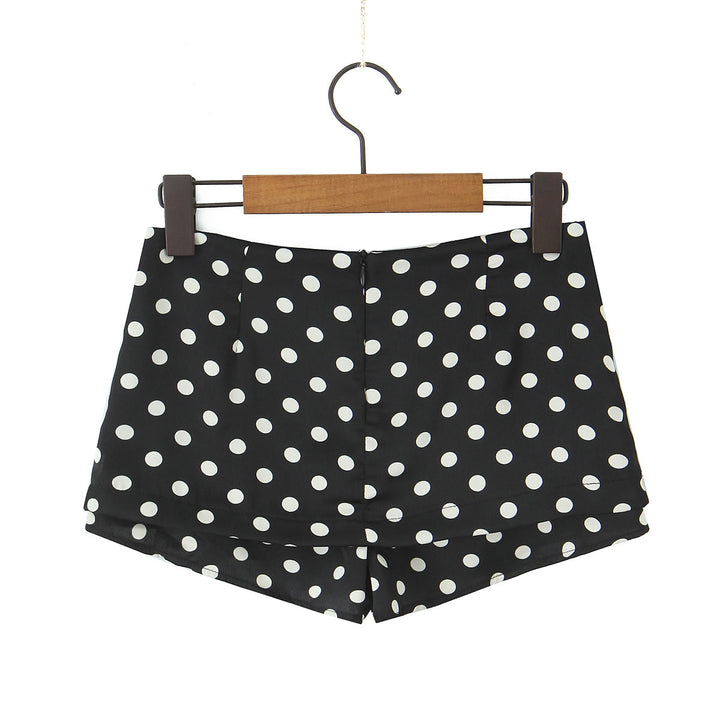 Dame shorts med moderne prikkedesign og elastisk bånd Stilla