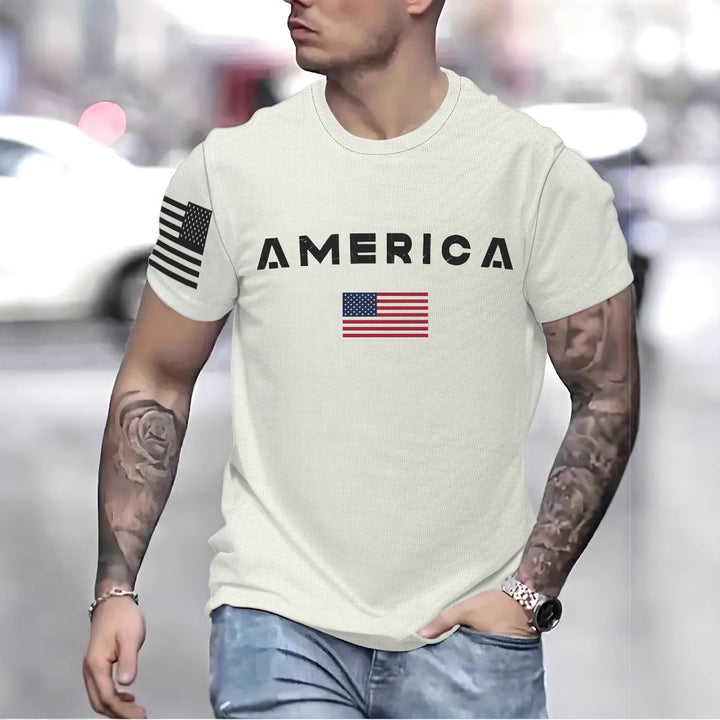 Herre T-shirt med kultagtigt USA-design og kvalitetsbomuld Stilla