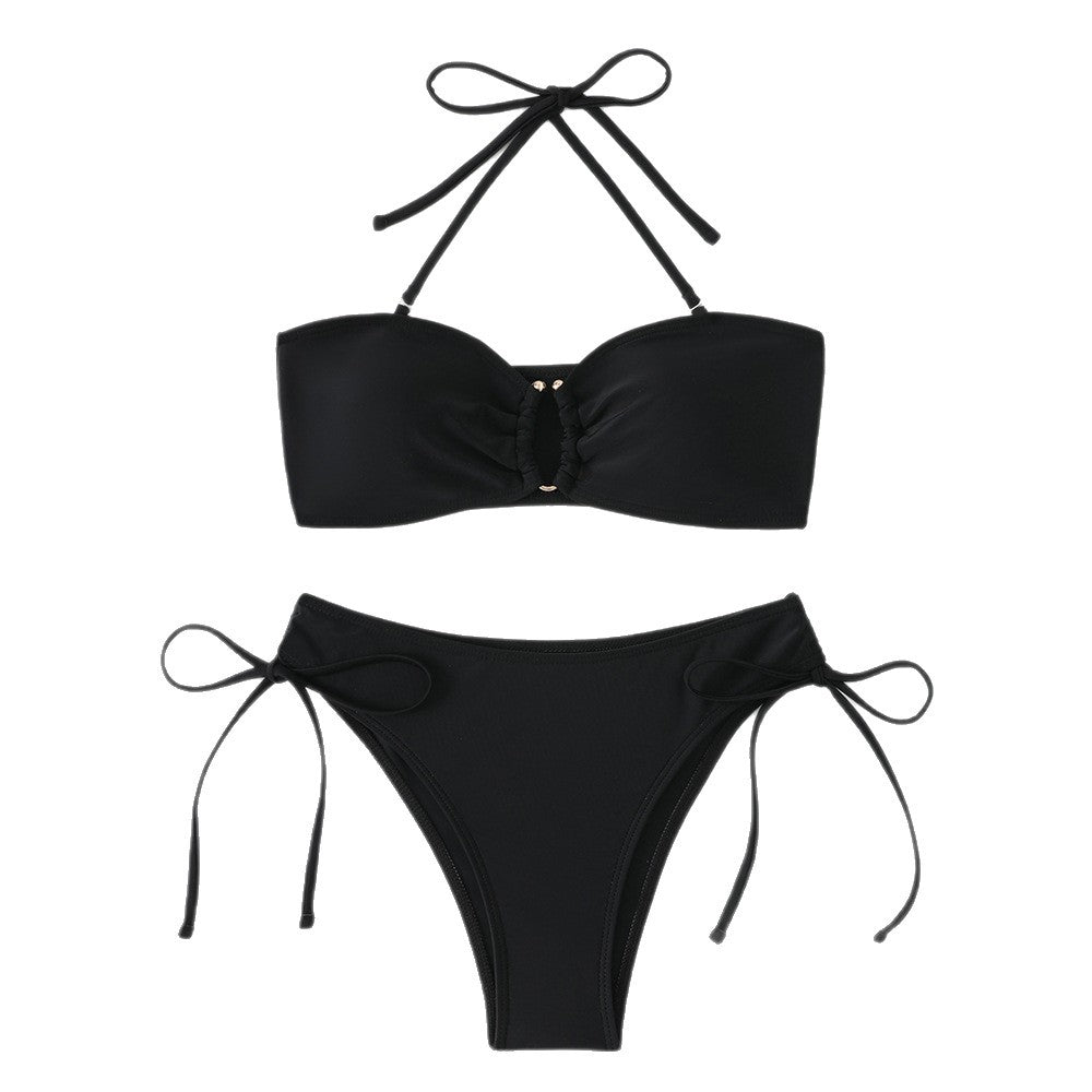 Dame bandeau-bikini sæt med justerbare stropper Skovae