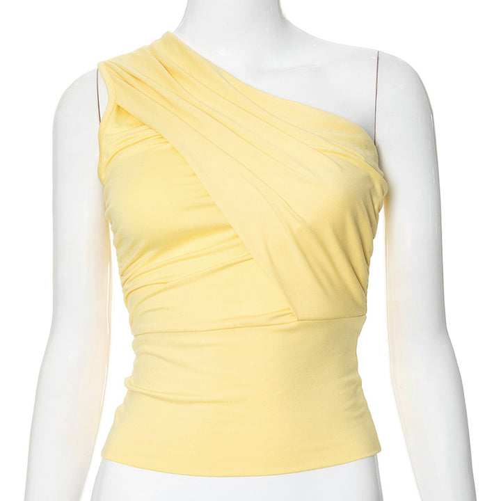 Femme Draperet En-Skulder-Top Stilla