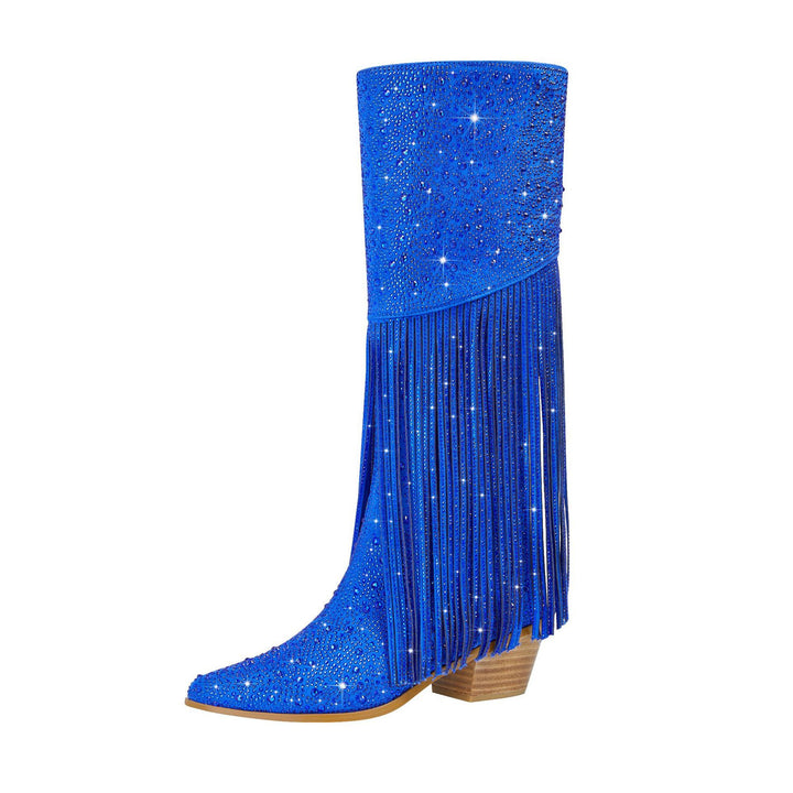 Femme Stiletto Fransen Strass Støvler Stilla