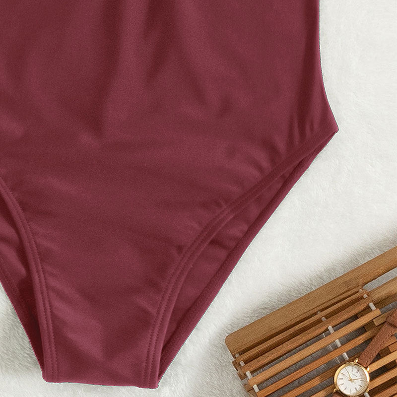 Dame one-piece baddragt med elegant bustier-snit og korte ærmer Skovae