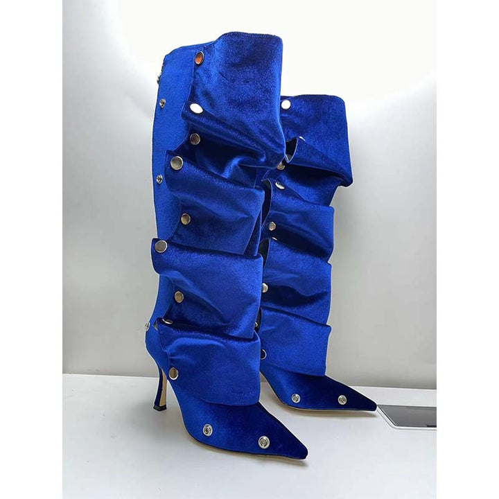 Femme Skulptureret Stiletto Knæhøje Støvler Stilla