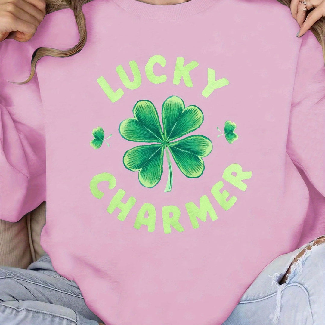 Kvinders sweatshirt med motiverende print og afslappet pasform Skovae