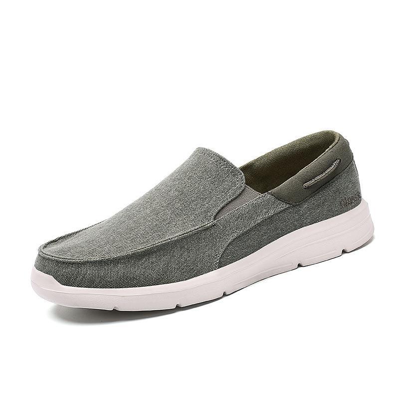 Herrer nan legerer Canvas-Slipper med elastisk indsats og stødabsorberende let sål Skovae