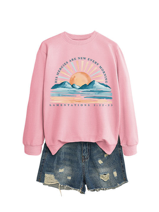 Dame sweatshirt med inspirerende solopgang design og afslappet pasform Stilla