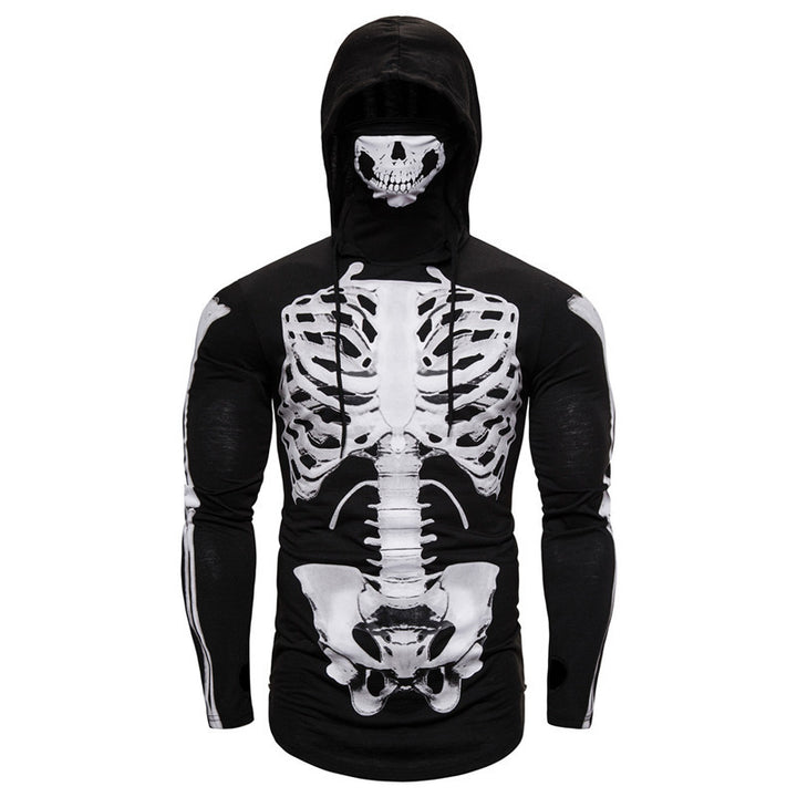 Herrer Grafik Langærmet Hoodie med Skelettryk Stilla