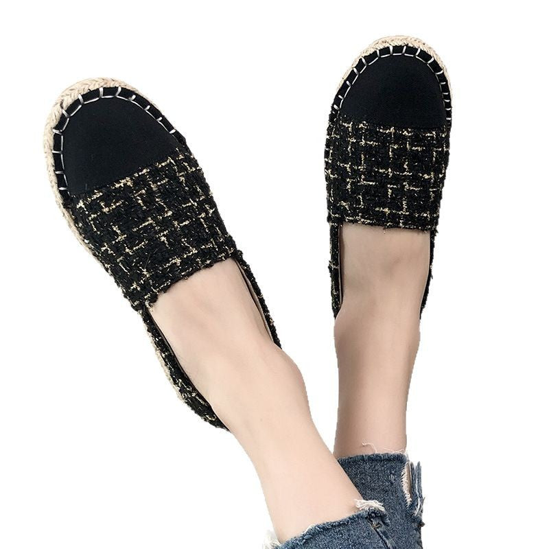 Dame Espadrillos med elegant tweed-mønster og skridsikker sål Stilla