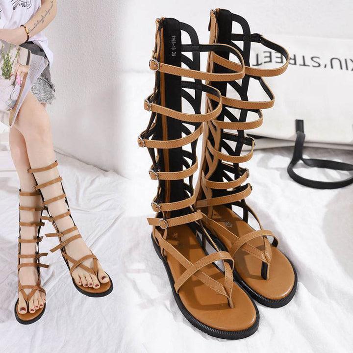 Dame Gladiator-sandaler med høj skaft og moderne remdesign Stilla