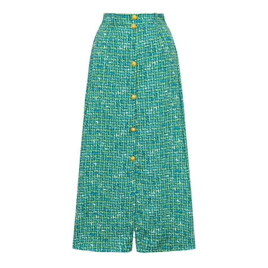 Dame one-piece badedragt med elegant knap- og bælteapplikation Skovae
