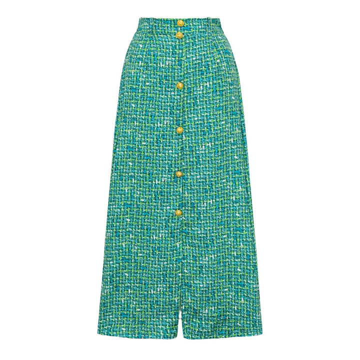 Dame one-piece badedragt med elegant knap- og bælteapplikation Skovae