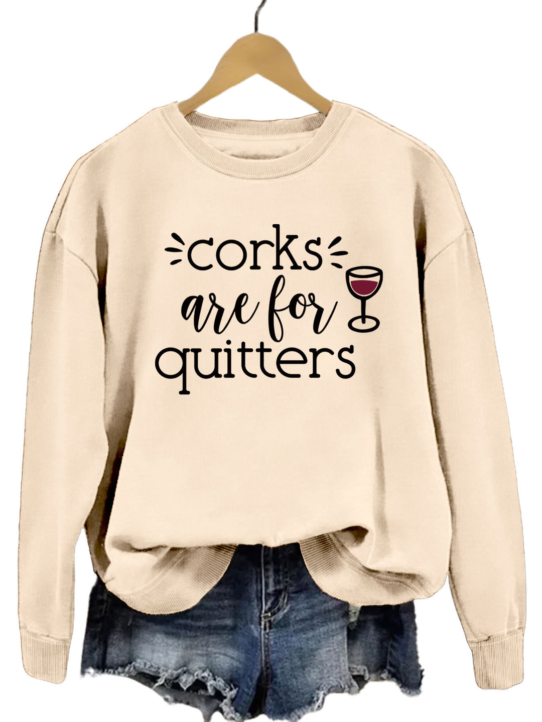 Kvinders sweatshirt med kreativt slogan og afslappet snit Stilla