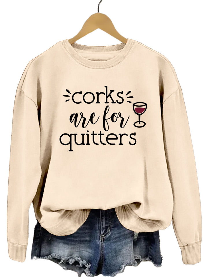 Kvinders sweatshirt med kreativt slogan og afslappet snit Stilla