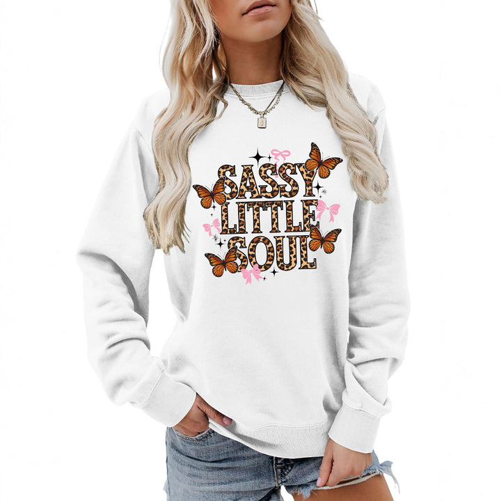Kvinders sweatshirt med kunstnerisk sommerfugledesign Stilla