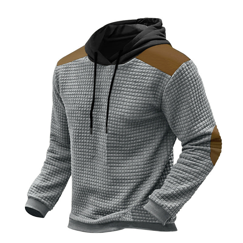 Herrer sporty hoodie med struktureret yttermateriale og kontrastelementer Stilla