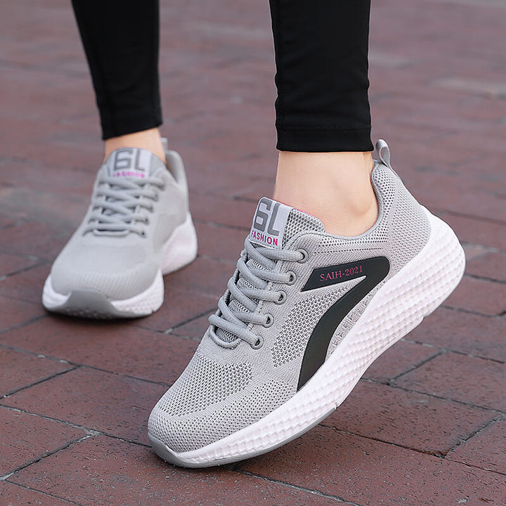 Dame nan sømløs strik-sneaker med elastisk indgang, vaffel-mellemsål og anatomisk komfortfodbund Skovae
