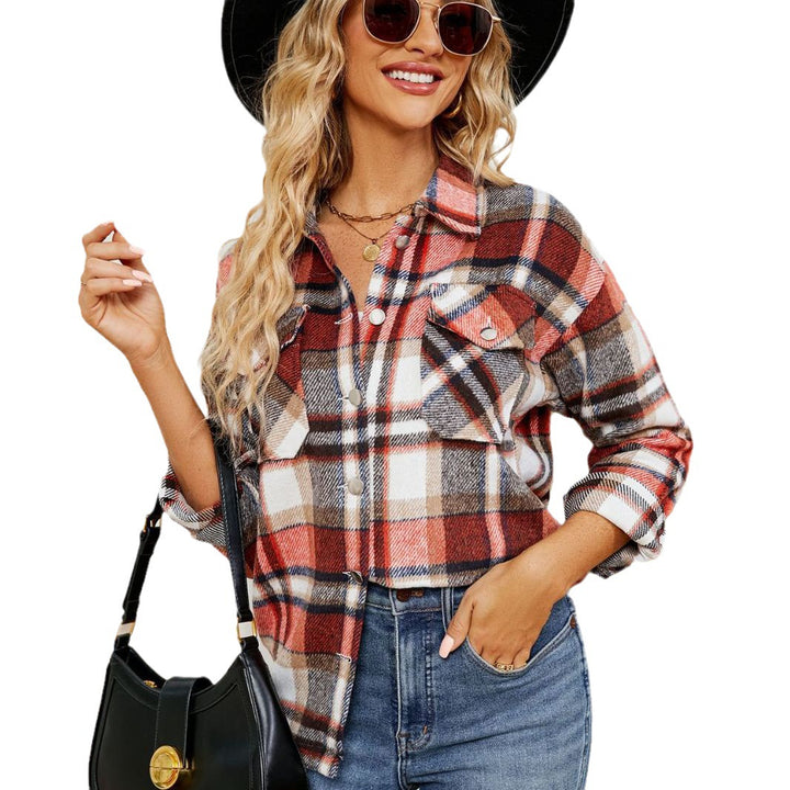 Dameternetternet Flannel skjorte i afslappet oversized stil Stilla