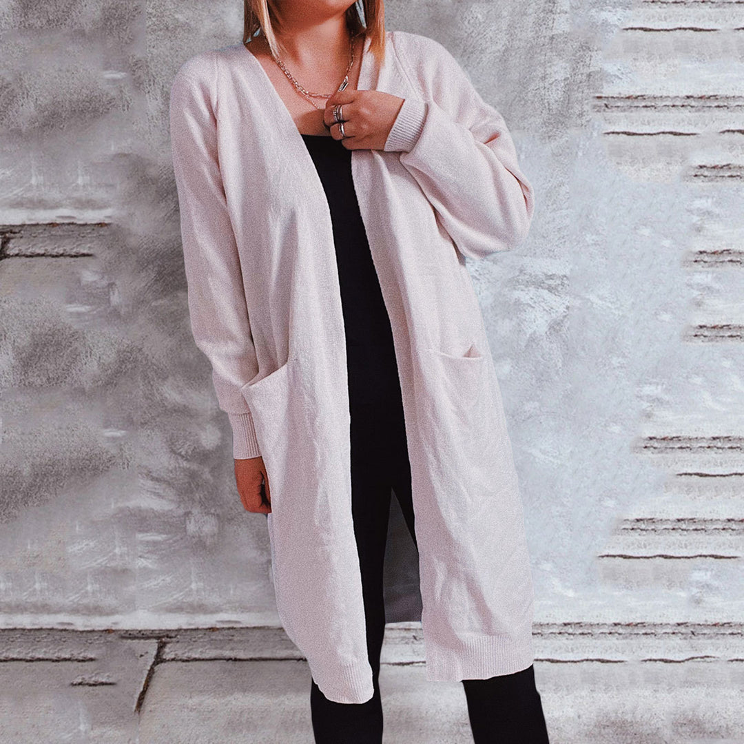 Damer casual strikket cardigan med praktiske lommer og åben skæring Stilla