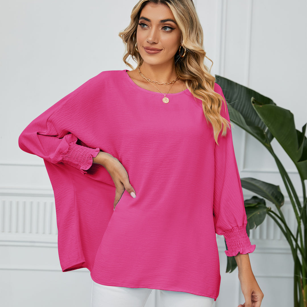 Dame Oversized Bluse med frynset ærme Stilla
