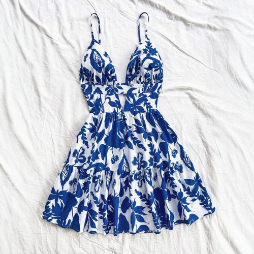 Dame sommerkjole med legende babydoll-snit og blomsterdesign Skovae