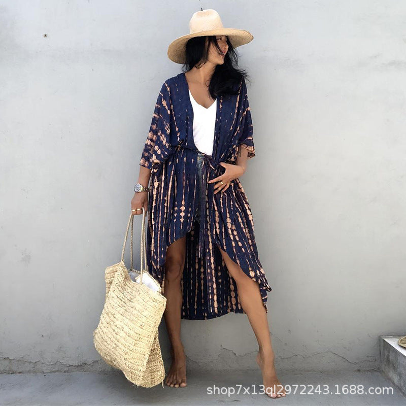 Dame Strandkimono med unikt batikdesign og afslappet snit Stilla