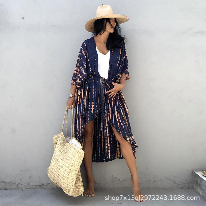 Dame Strandkimono med unikt batikdesign og afslappet snit Stilla