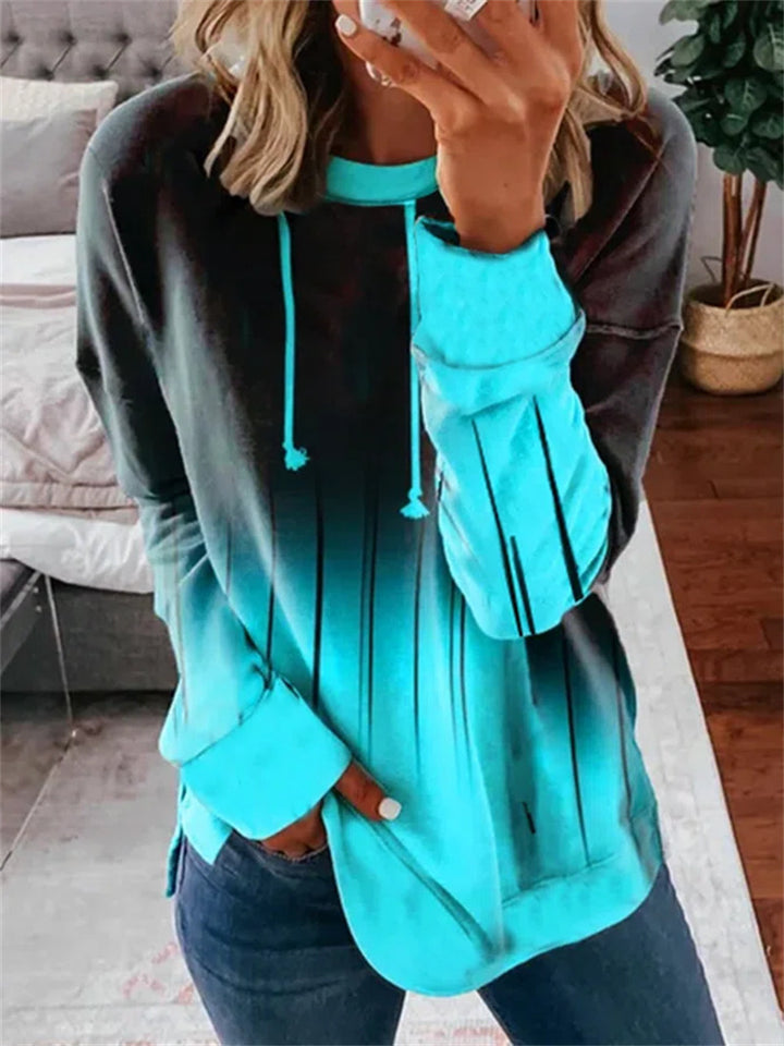 Kvinders hoodie med stilfuld gradient og unikt design Stilla