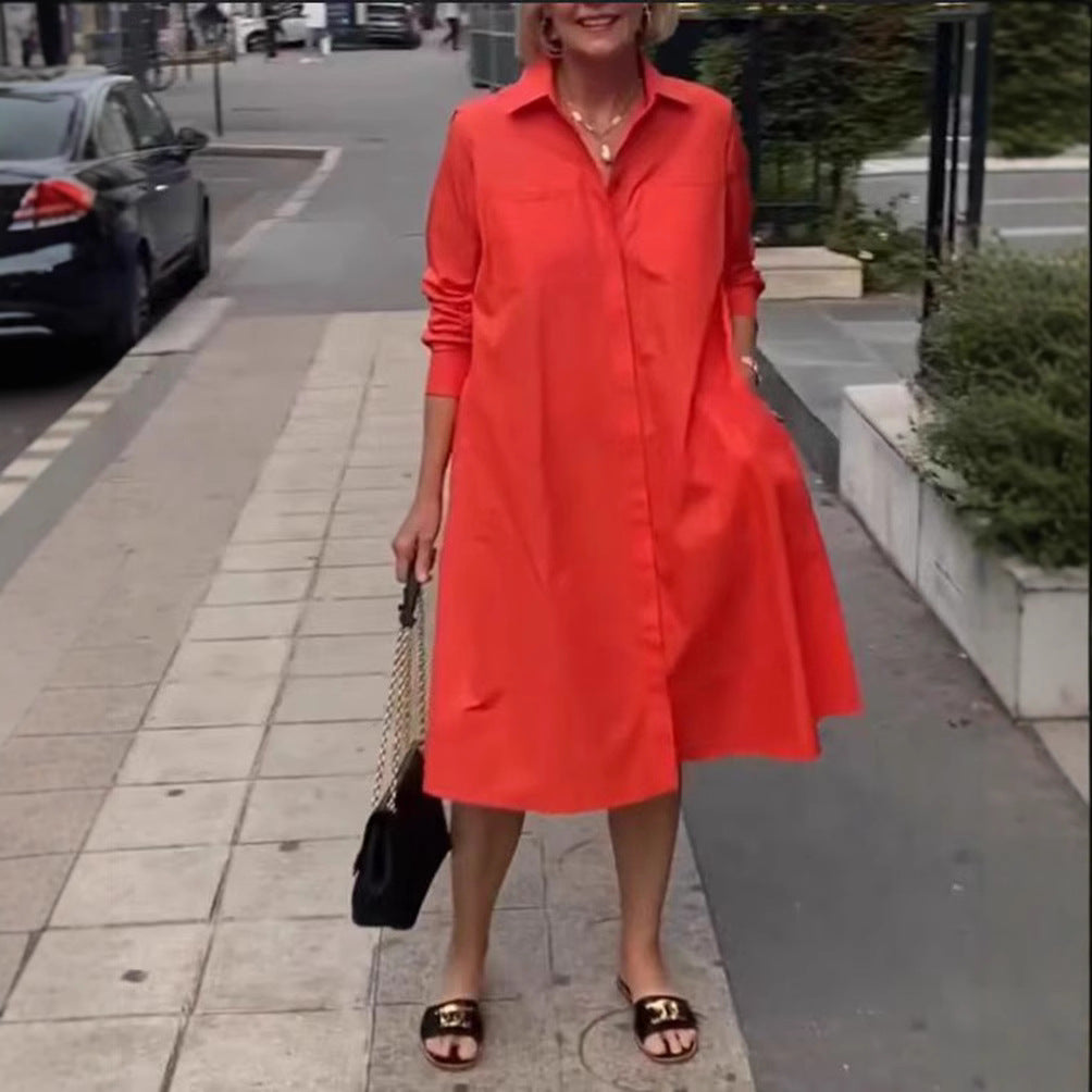 Dame skjortekjole med praktiske lommer og elegant snit Stilla