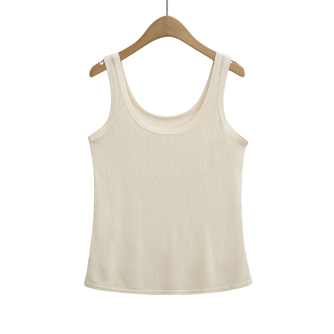 Dame ærmeløs tanktop i åndbart bomuldsblandingsmateriale med blød greb og tætsiddende snit Stilla