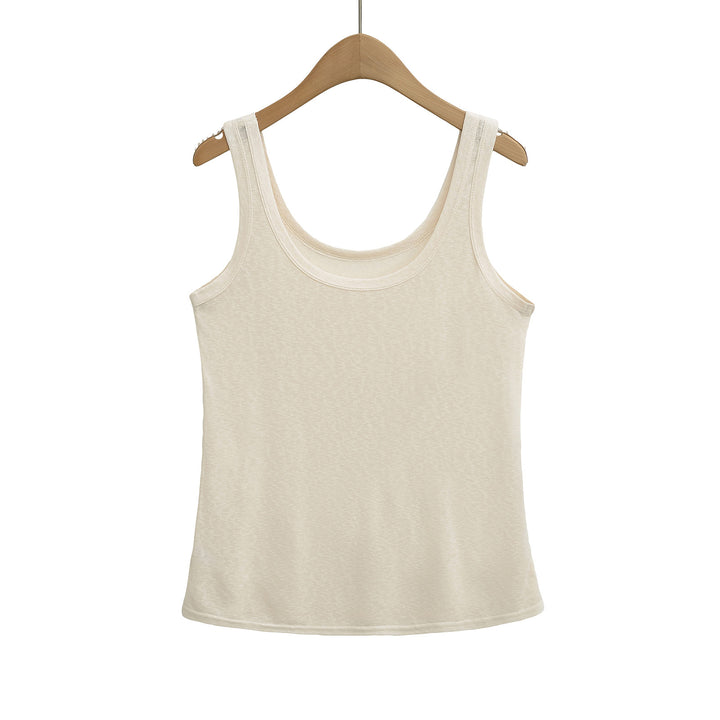 Dame ærmeløs tanktop i åndbart bomuldsblandingsmateriale med blød greb og tætsiddende snit Stilla