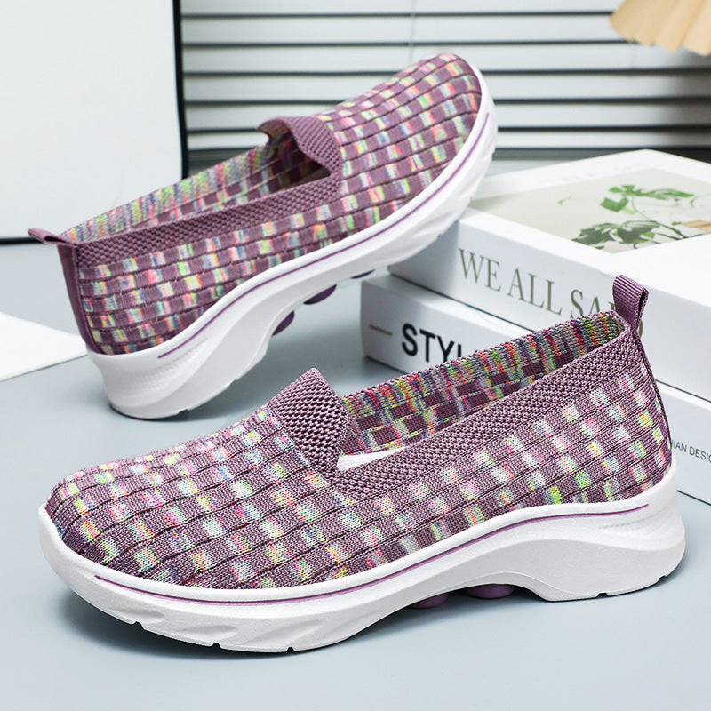 Dame Bekvemme Slip-On Sko med elastisk Overdel og fleksibel Sål Stilla