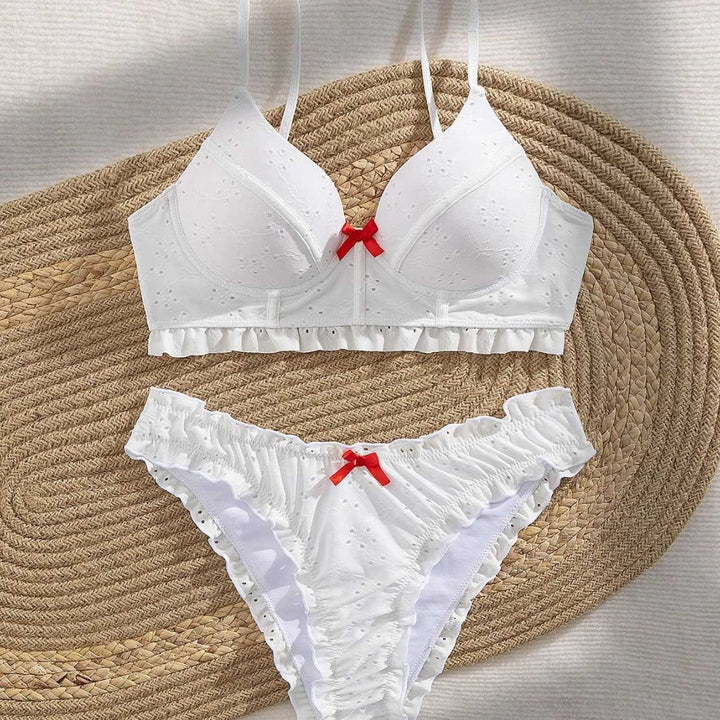 Dame Badetøj Sæt med flæser og elegant spidsedetalje Stilla