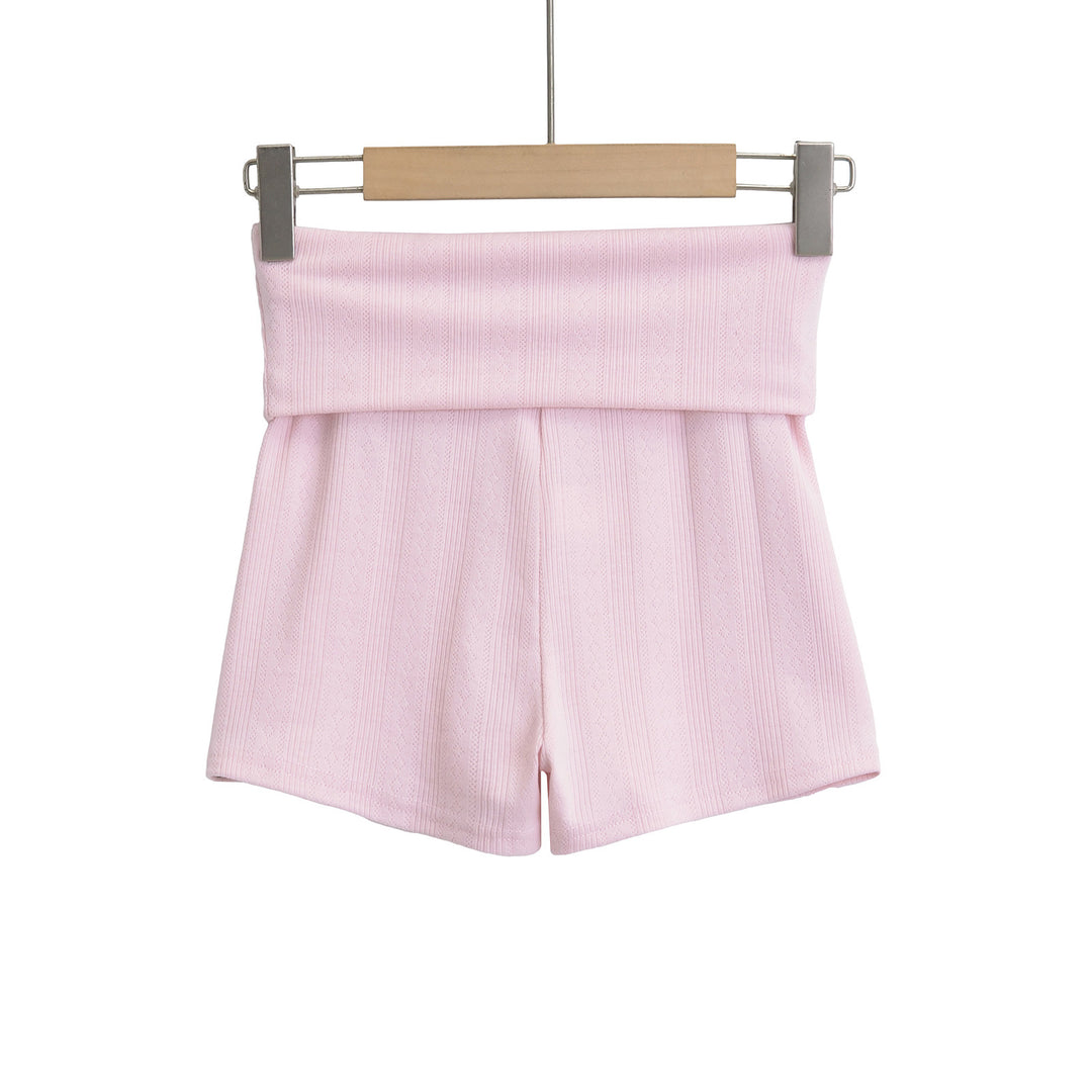 Dame Sporty Kort Shorts med høj talje og struktureret stof Stilla