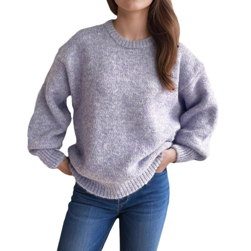 Kvinders chunky strikket sweater med generøse ærmer og moderne snit Stilla