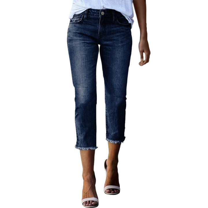 Dame tidløse jeans i moderne snit med cropped ben Skovae