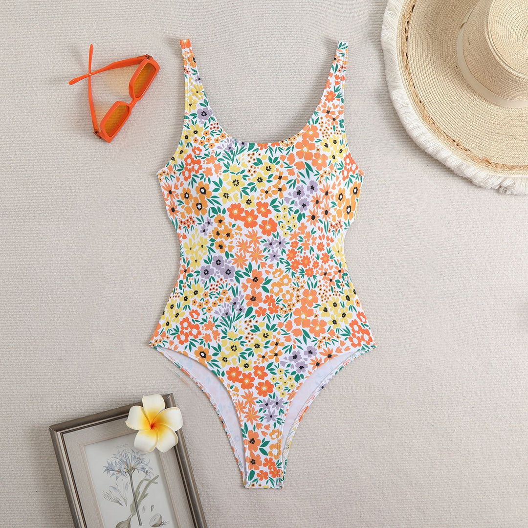 Dame Elegant Floralprint Heldragt Badedragt Stilla