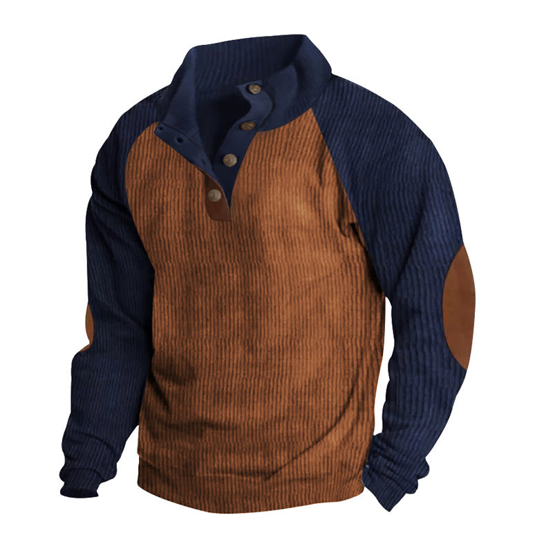 Herre afslappet pullover med ståkrave og struktureret materiale Stilla