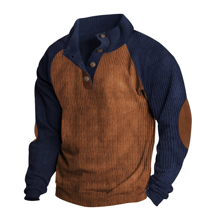 Herre afslappet pullover med ståkrave og struktureret materiale Stilla