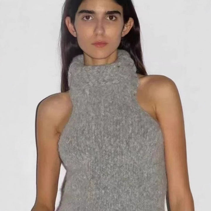 Dame Halsbånd Strik Crop Top Stilla