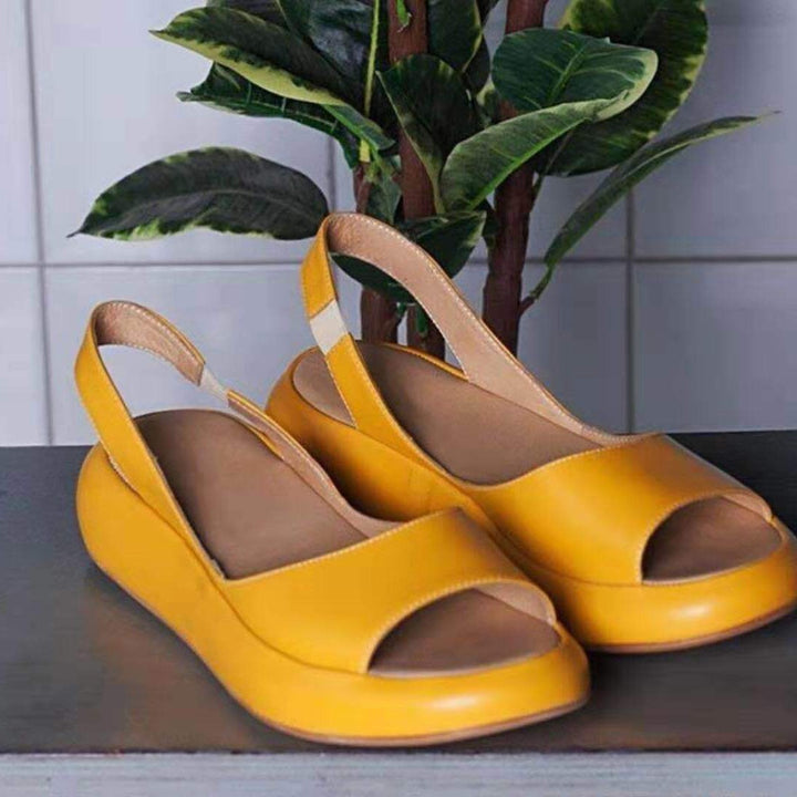 Dame nan Slingback-Pantolette med ergonomisk memory-fodseng og let plateau sål Skovae