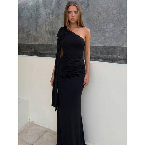 Damen Elegantes Wickelkleid mit asymmetrischem Ausschnitt und Schulterdetails Skovae