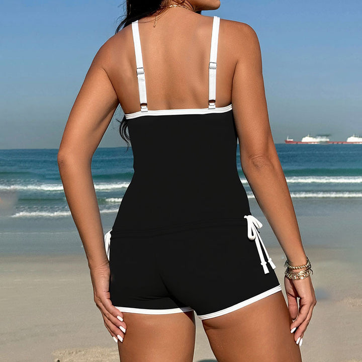 Dame Sporty Tankini-sæt med hævet snit og justerbare stropper Skovae
