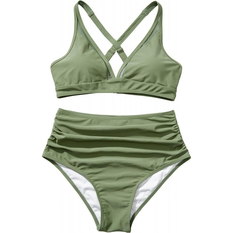 Dame bikini-sæt med modigt dyreprint og bicolor-design Skovae