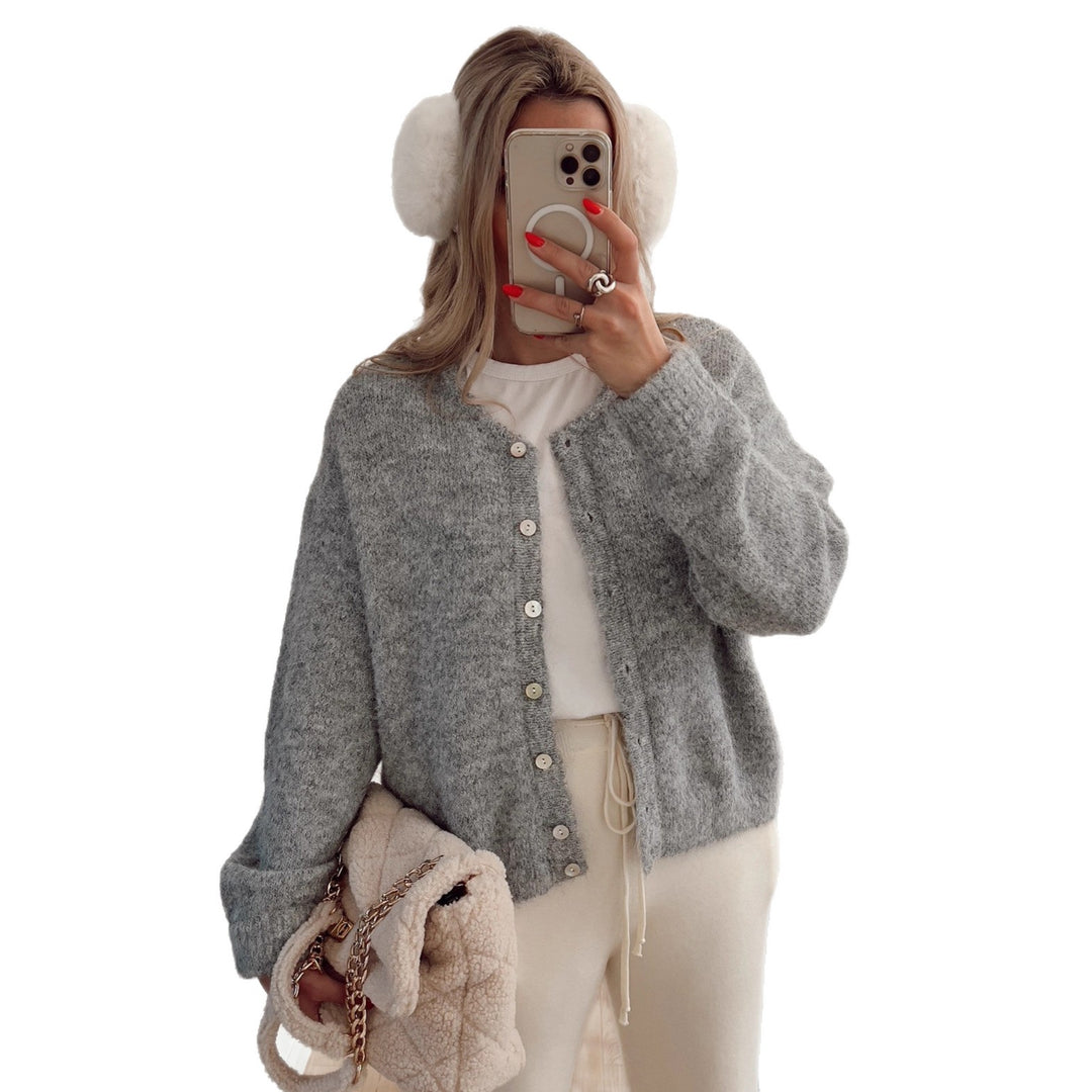 Kvindernes afslappede cardigan med fin struktur og knapper Stilla
